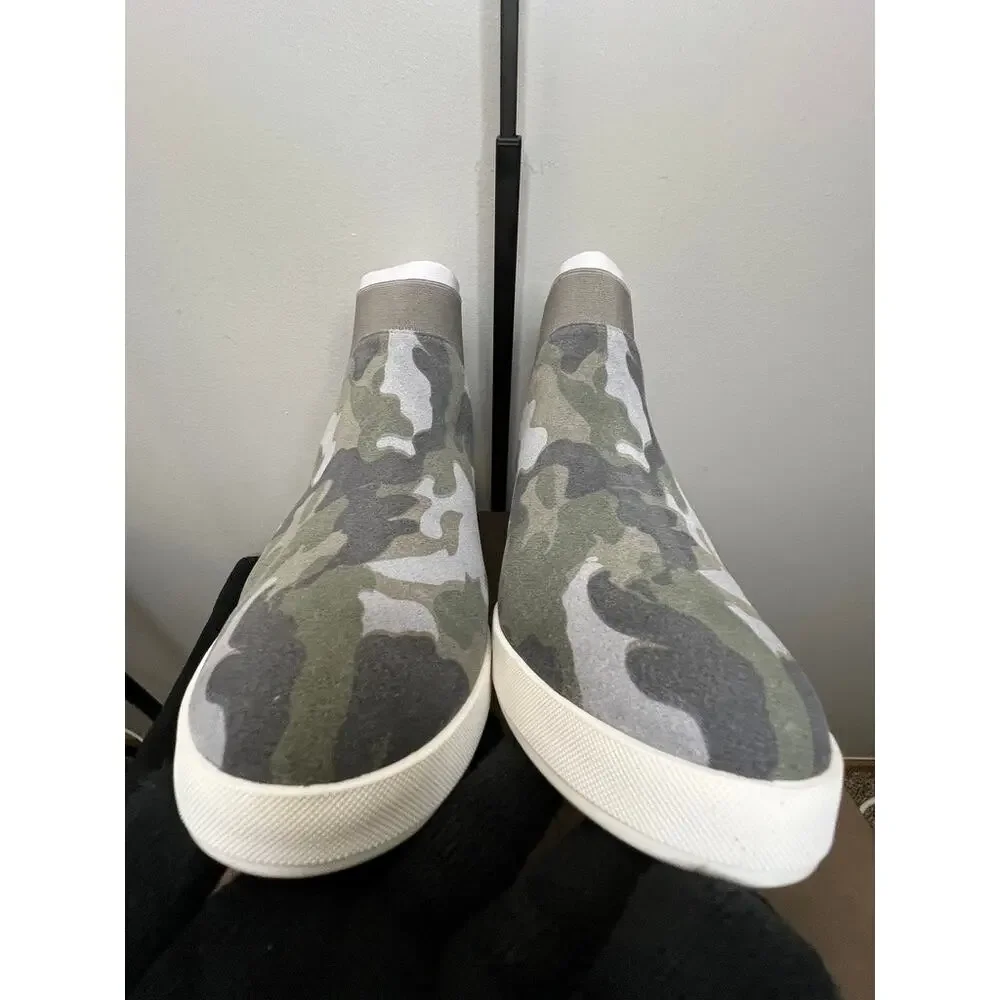 Linea Paolo Ari-L Camo Suede Hidden Wedge Sneaker Boots Size 10 New Box